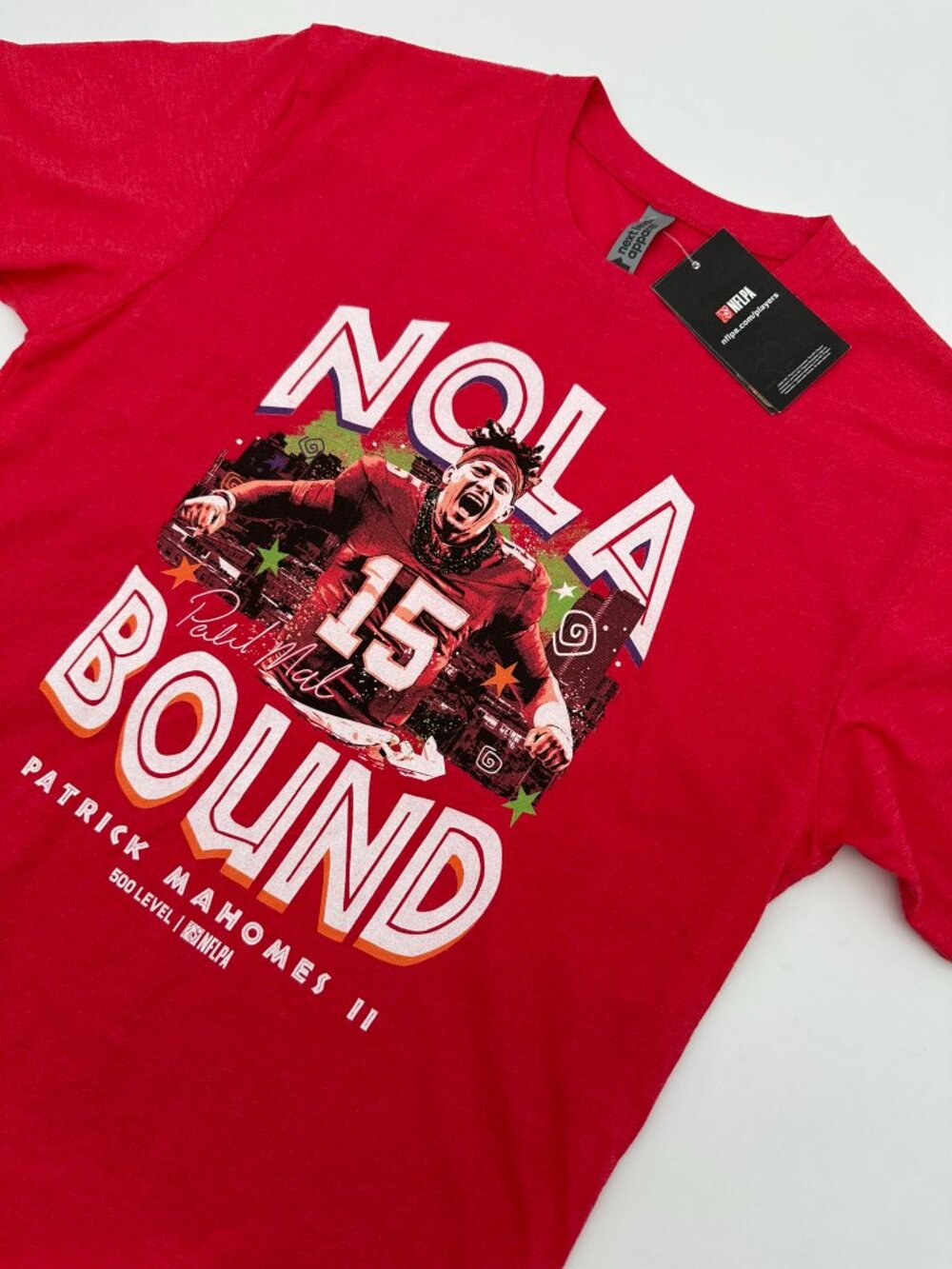 500 Level Men's‎ Kansas City Chiefs Patrick Mahomes NOLA Bound Tee, Size S, Red